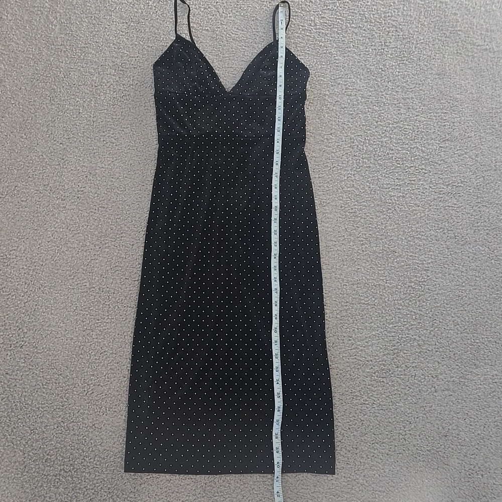 NWT Amanda Uprichard Austria Black Velvet Gold Studded Midi Slip Dress Medium - Picture 7 of 17